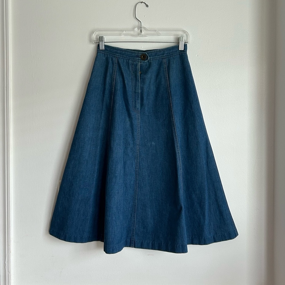 Vintage Blue Midi Skirt
